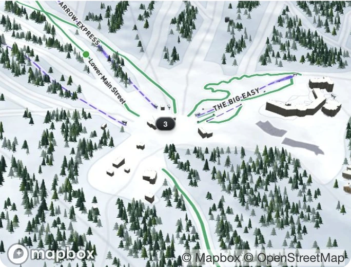 Summit Ridge Beginner map with selected terrain and arrival amenities