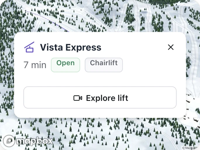Live resort map with native places and trails