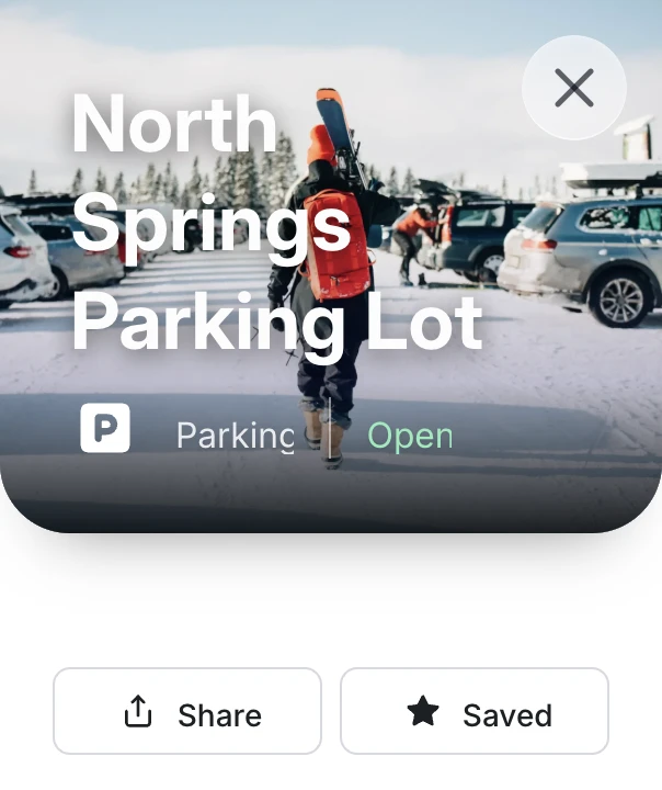 North Springs Parking Lot saved with the native filled star