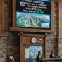 Lobby digital sign showing current conditions