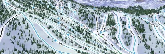 Live trail map with open runs highlighted