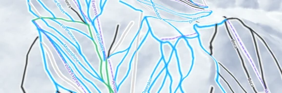 Live trail map with open runs highlighted